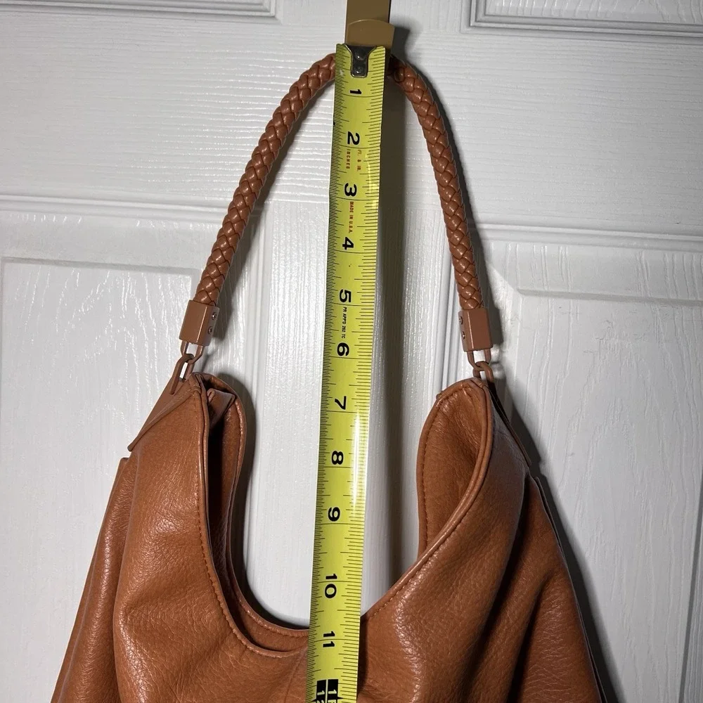 Antik Kraft Camel Slouch Hobo Shoulder Bag Vegan Braided Handle